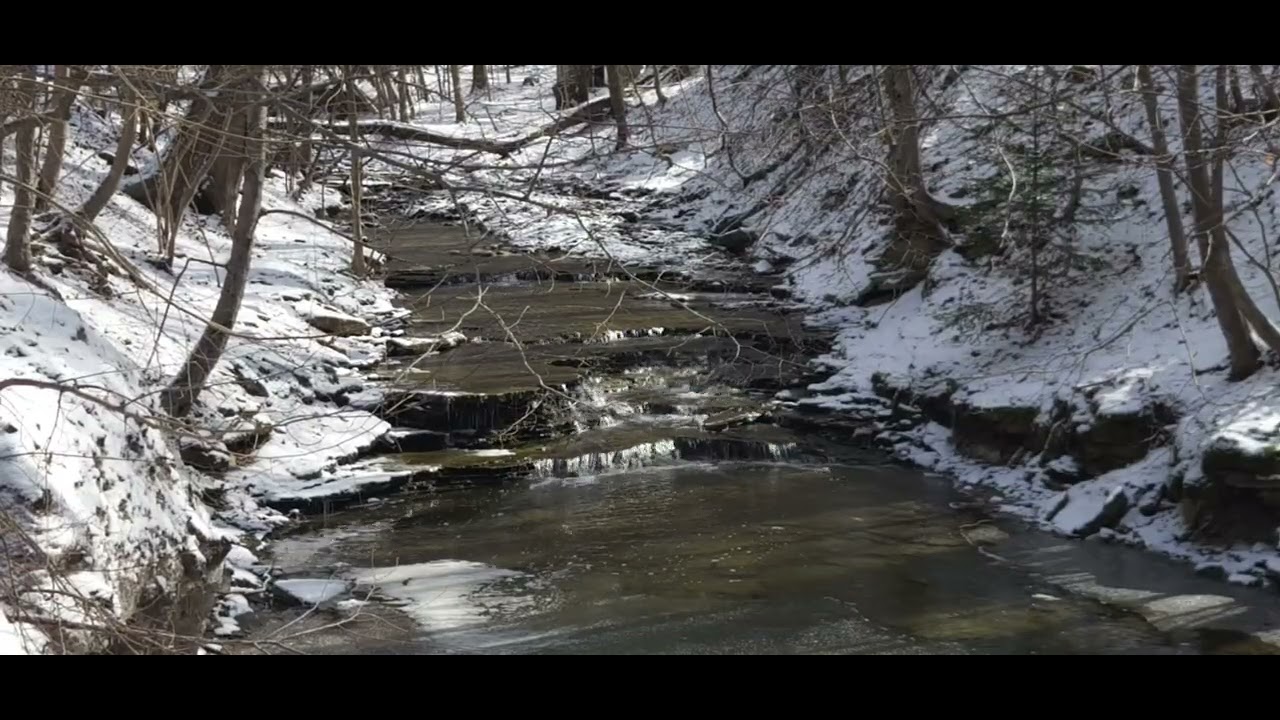 Snowy Creek background with water sounds
