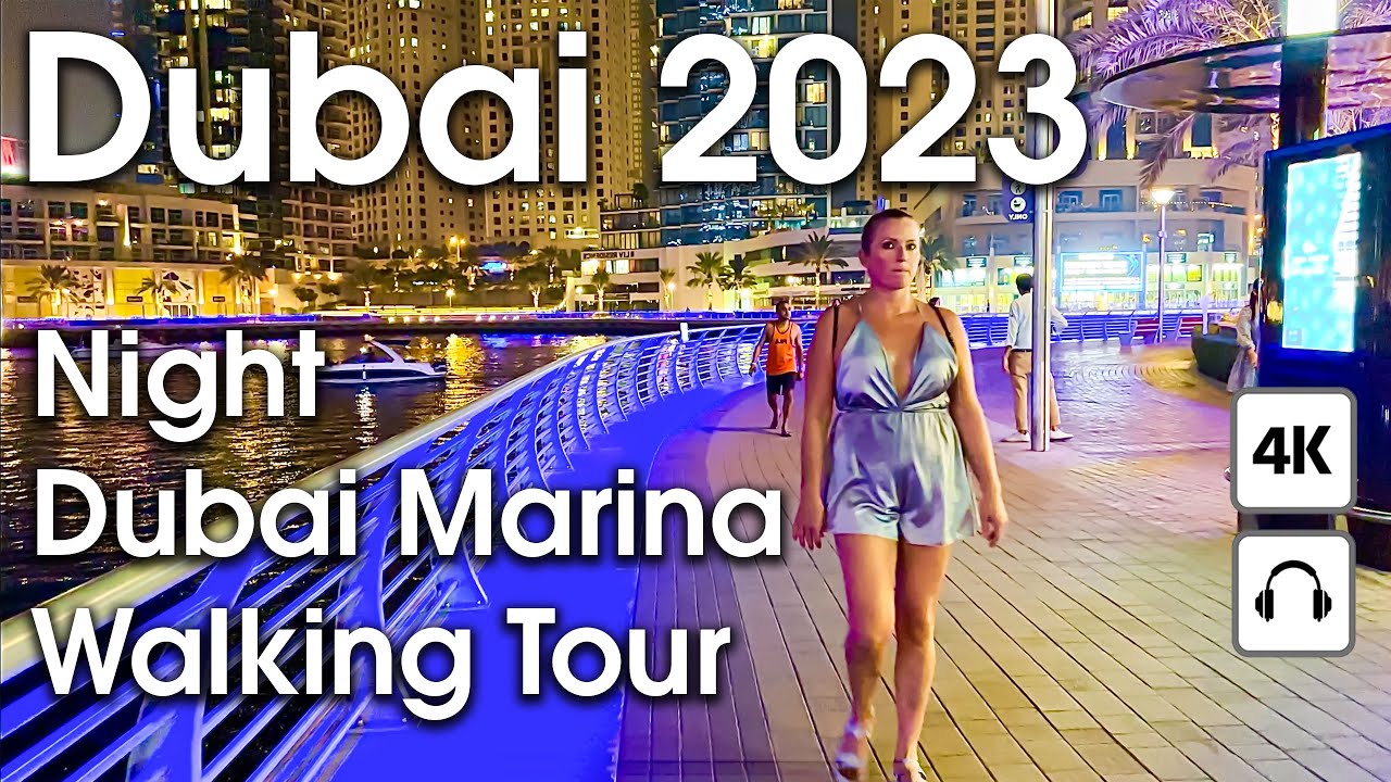 Dubai 🇦🇪 Beautiful Dubai Marina [ 4K ] Night Walking Tour