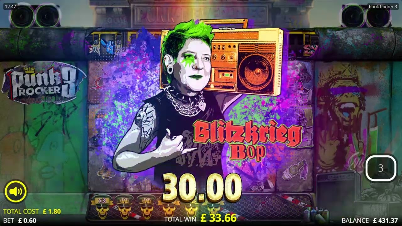 SlotsHawk Plays Punk Rocker 3 by NoLimit City