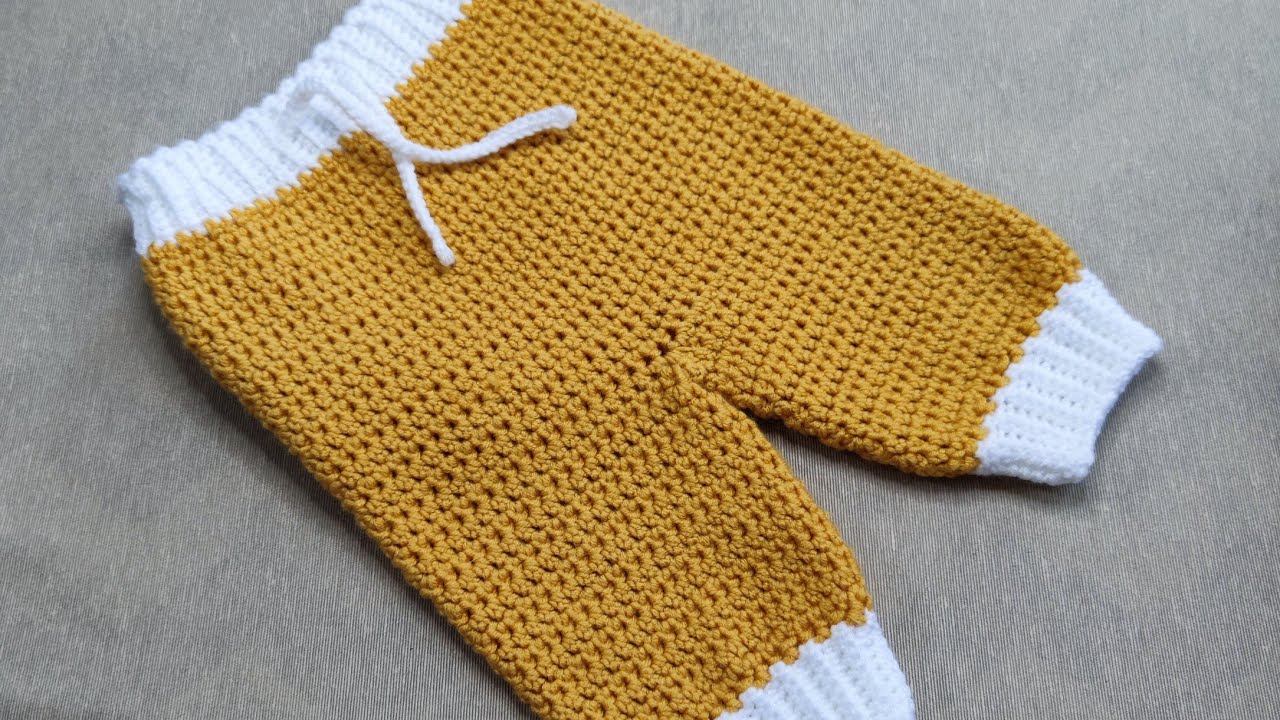 Pantalon Bebe Crosetat 0-3 Luni 🧶🥰