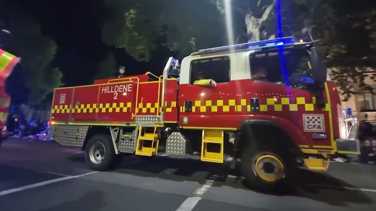 CFA: CFA brigades from around Bendigo participating in the 2026 Bendigo torchlight procession