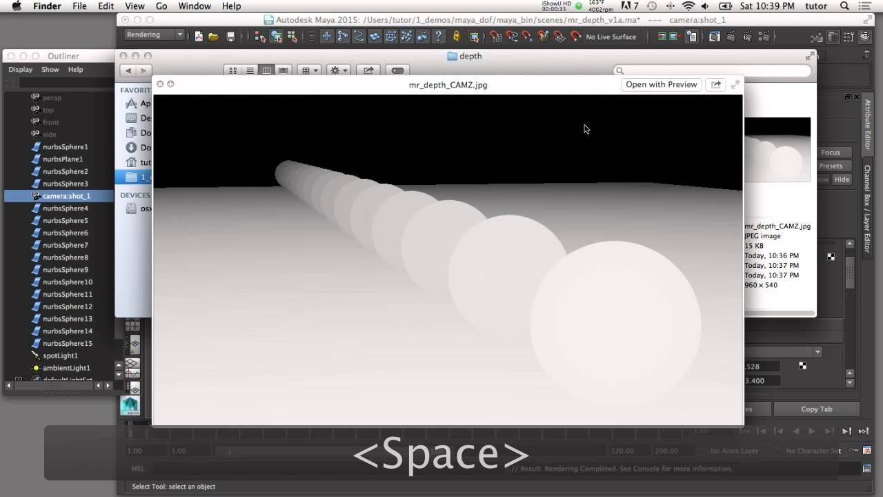 How To Render a Camera Depth Pass in Maya and Composite in Photoshop