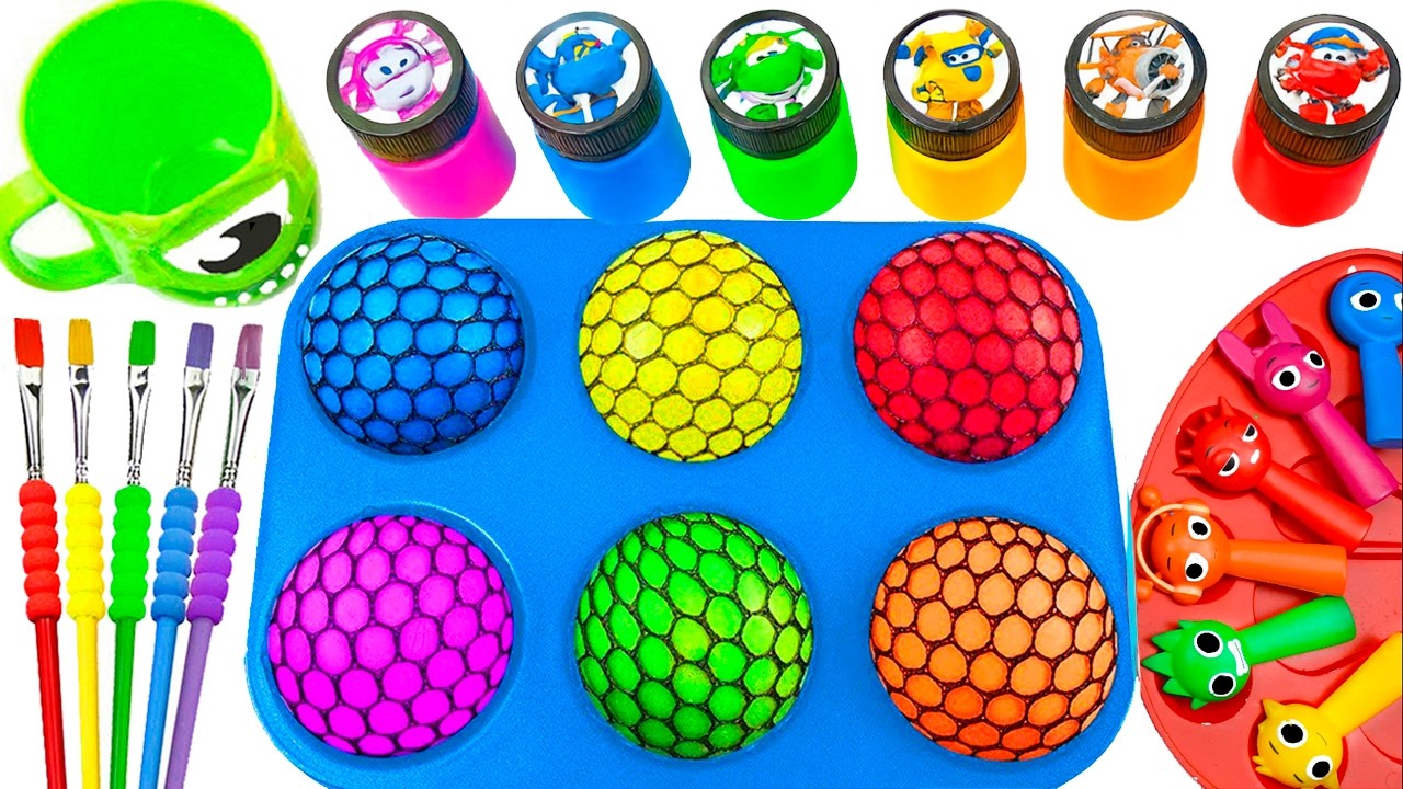 Satisfying Video l DIY How To Make Rainbow Play Doh Molds & Giant Slime Lollipop Candies Make ASMR