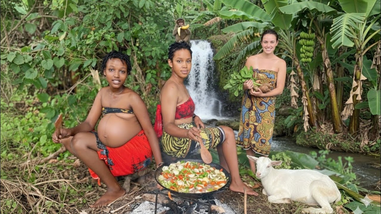 African Village Life | Young African Wives cooking for the Husband 