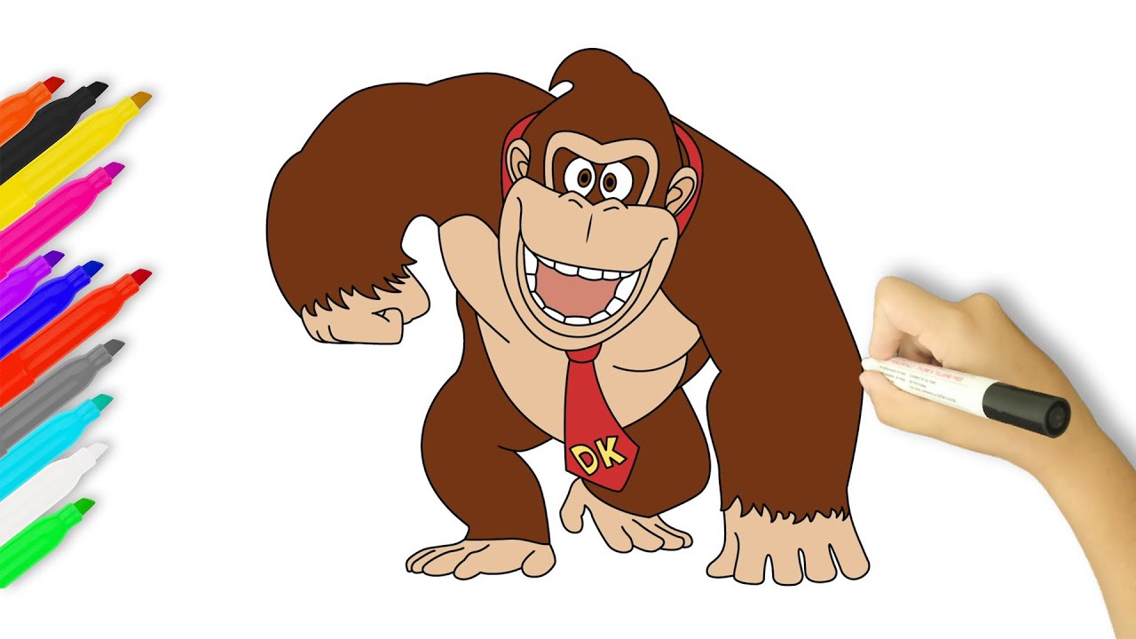 How to Draw Donkey Kong | Super Mario Bros