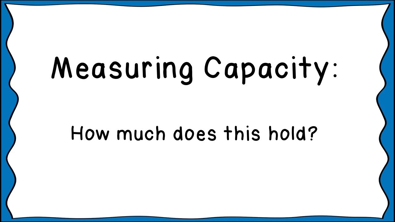 Measuring Capacity - How Much Does This Hold? (Mr. Pearson Teaches 3rd Grade)