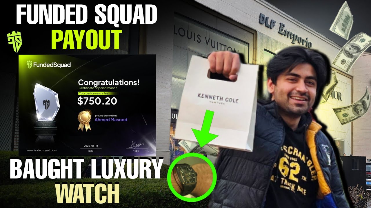 I got payout 750$ dollars from funded squad instant funding account and shopping in dlf emporio
