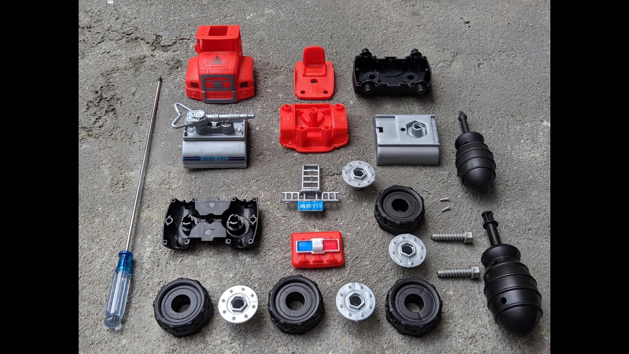 Menemukan dan Merakit Mainan Mobil Mobilan Mobil Truk Tangki Pemadam Kebakaran Ladder Fire Truck