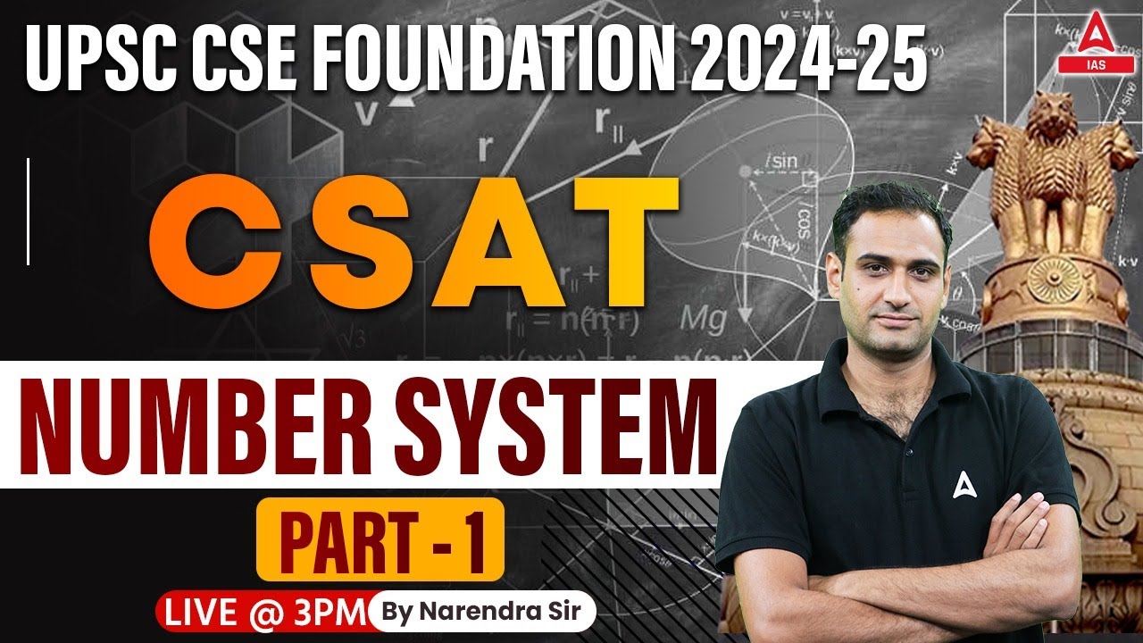 Math  For UPSC CSAT 2024 Classes | CSAT Foundation 2024-25 By Narendra Sir