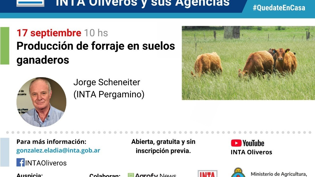 Ciclo de charlas virtuales: Producción de forraje en suelos ganaderos