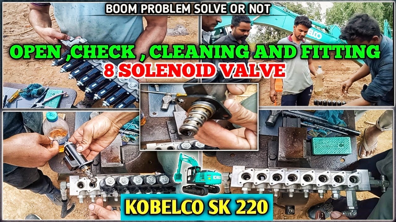 KOBELCO SK 220 EXCAVATOR 8 SOLENOID | VALVE OPEN | CHECK | CLEANING | FITTING |(ROADTECHCHAIN)