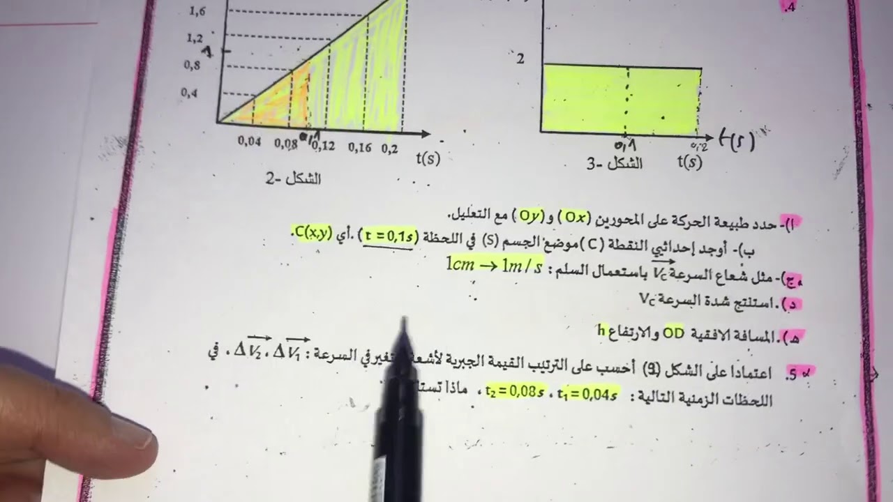 فيزياء سنة اولى ثانوي: نموذج اختبار الفصل الأول 😊