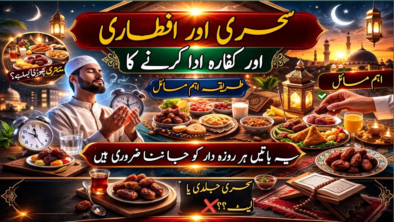 Sehri Aur Iftari Ke Aham Masail | Kaffara Ada Karne Ka Sahih Tariqa  سحری اور افطاری کے اہم مسائل
