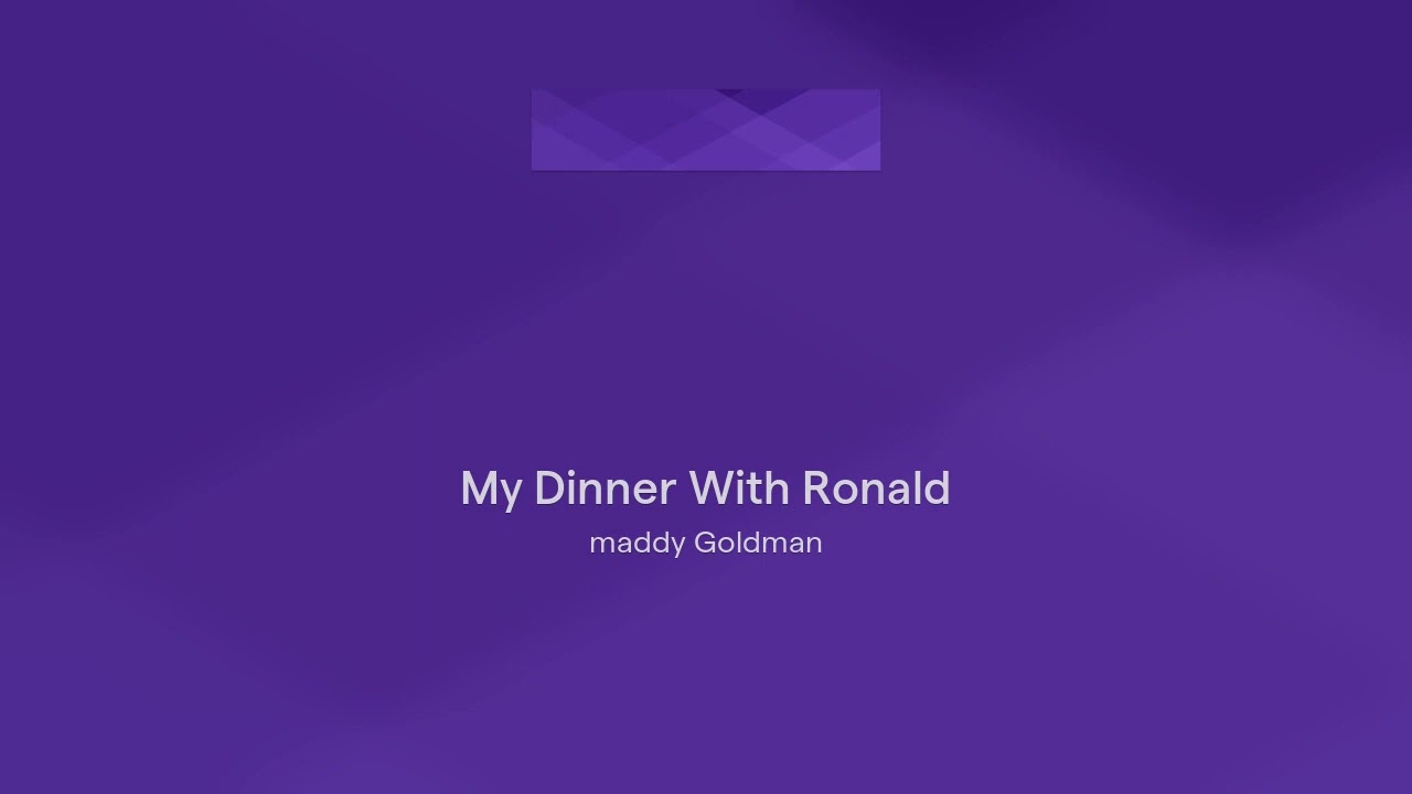 My Dinner With Ronald