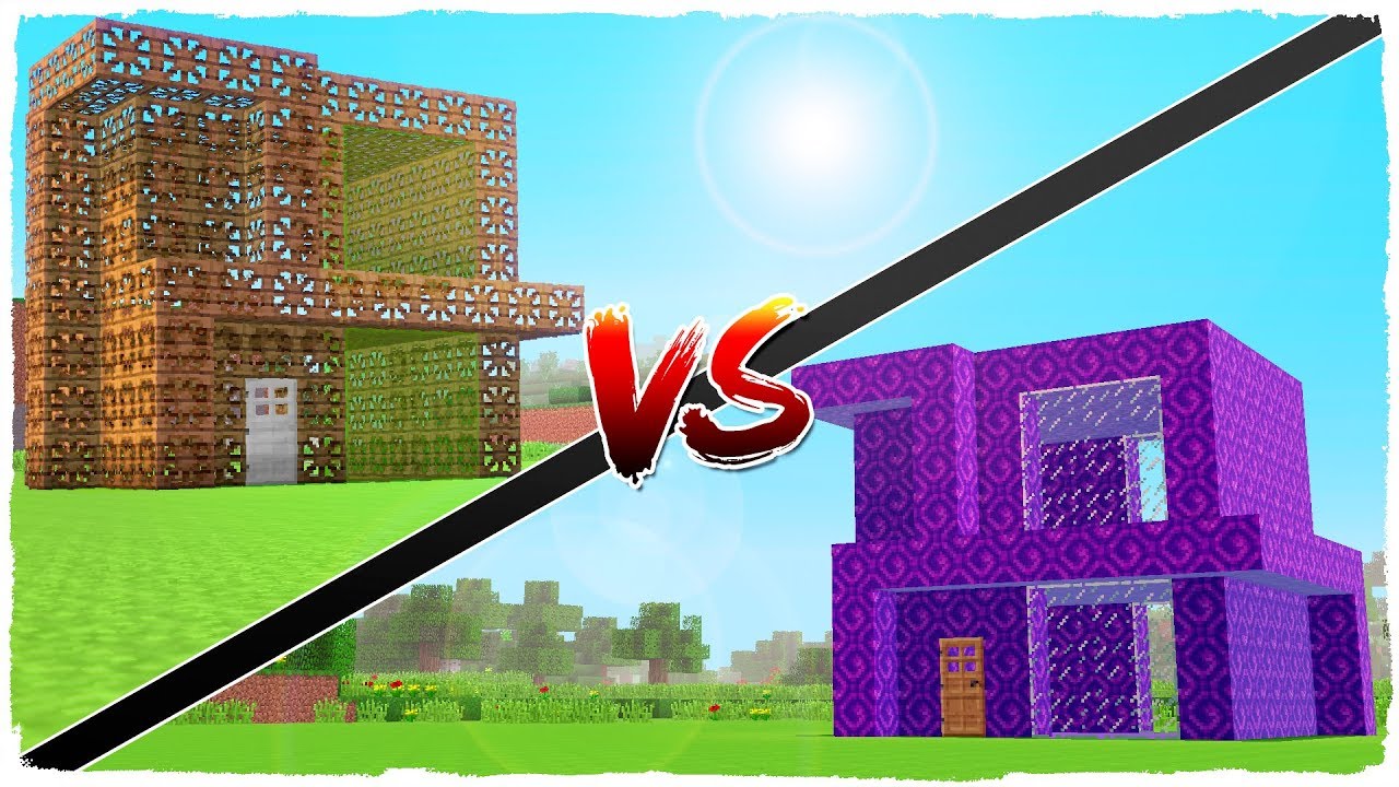👉 Casa de PORTALES vs casa de CARPENTER - MINECRAFT