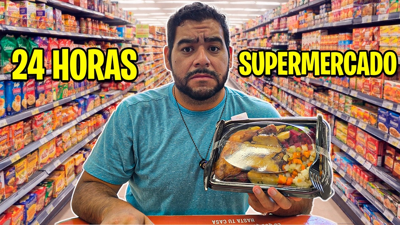 24 HORAS COMIENDO SOLO en el SUPERMERCADO 🛒