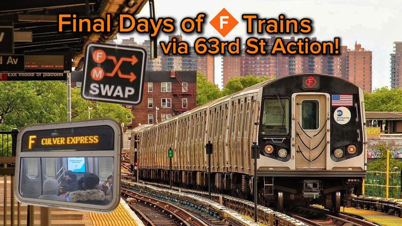 Final Days of F Express Trains via 63rd St Action!