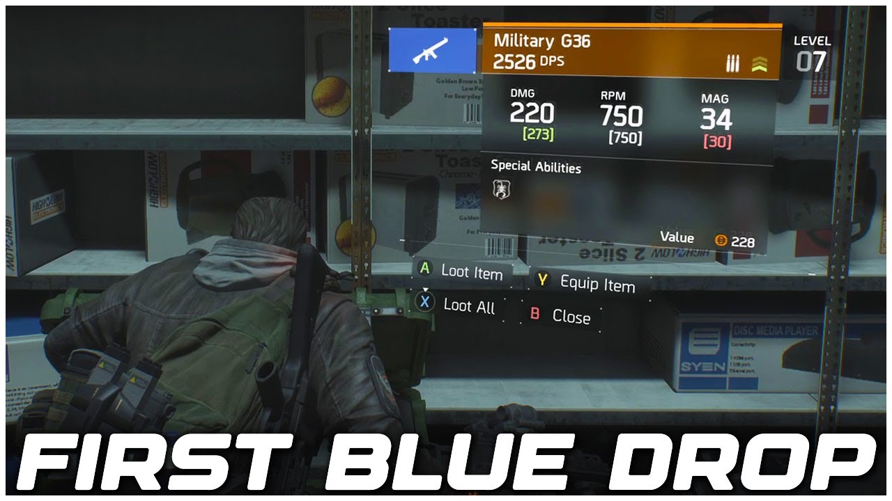 We Got Our First BLUE GEAR Drop in The Division (No Commentary)