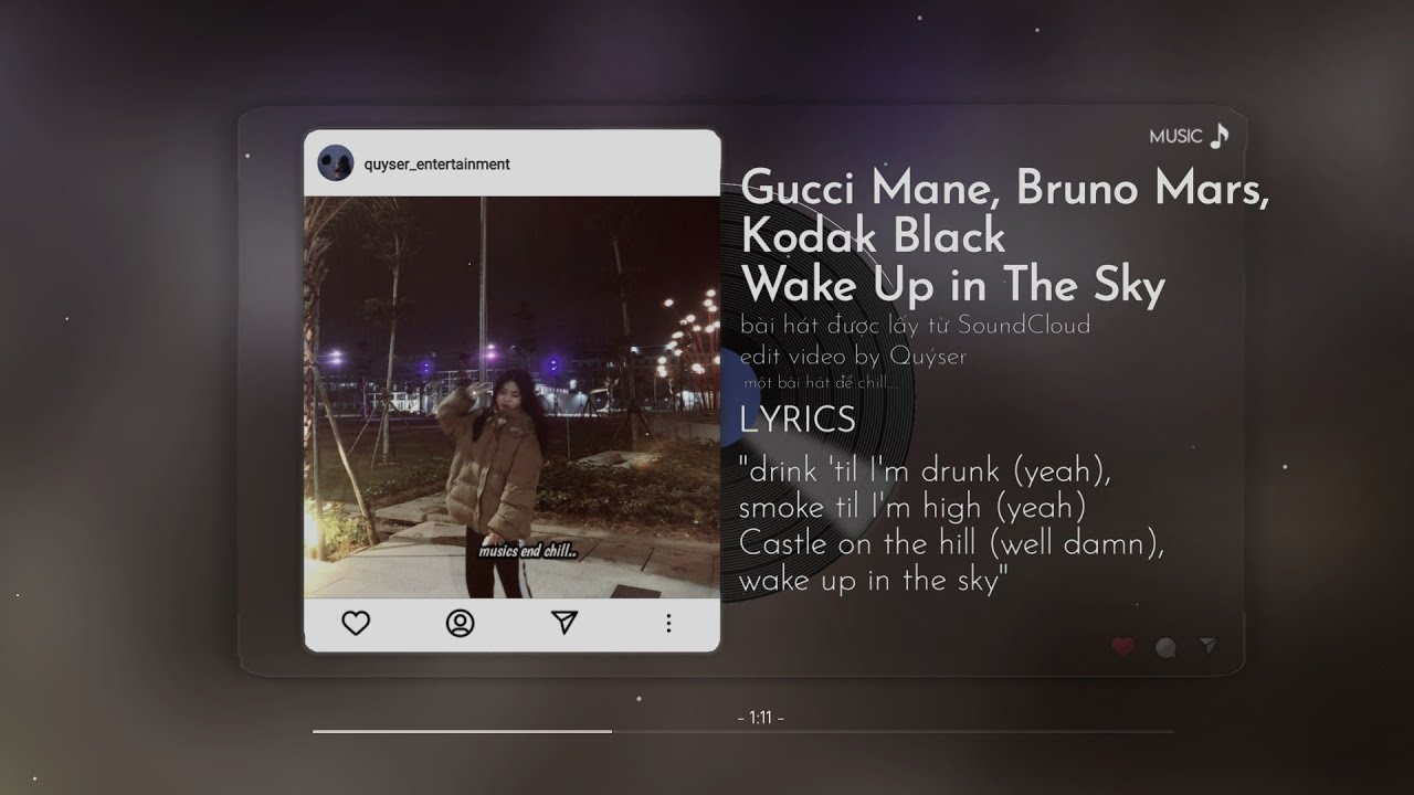 Gucci Mane, Bruno Mars, Kodak Black - Wake Up in The Sky (lyrics video)