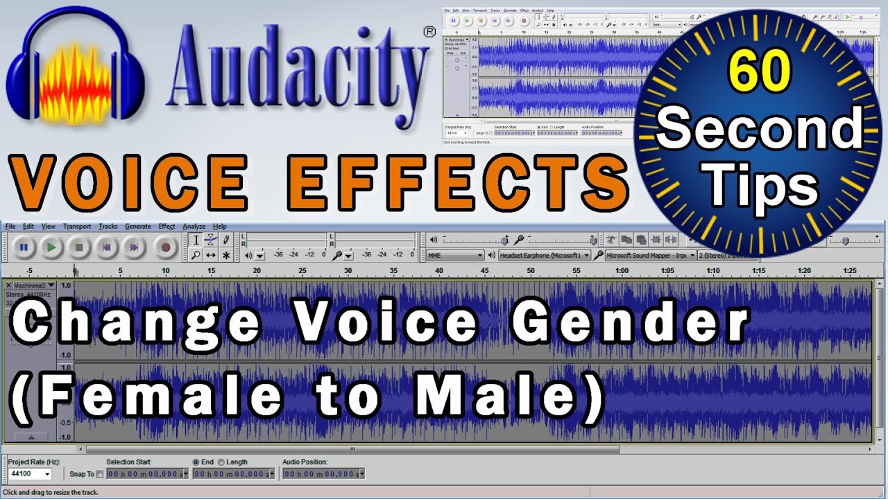 Audacity : Voice Effects ► How To Change a Voice From Female to Male [Tutorial]