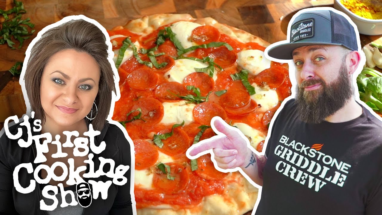 Betty Teaches CJ How to Cook A Pizza on a Griddle! | CJ's First Cooking Show | Blackstone Griddles