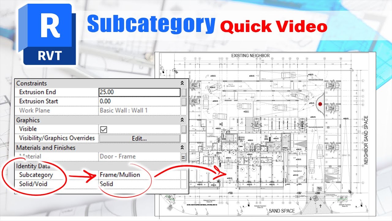 Revit architecture Subcategory & Notes ✅ Quick video
