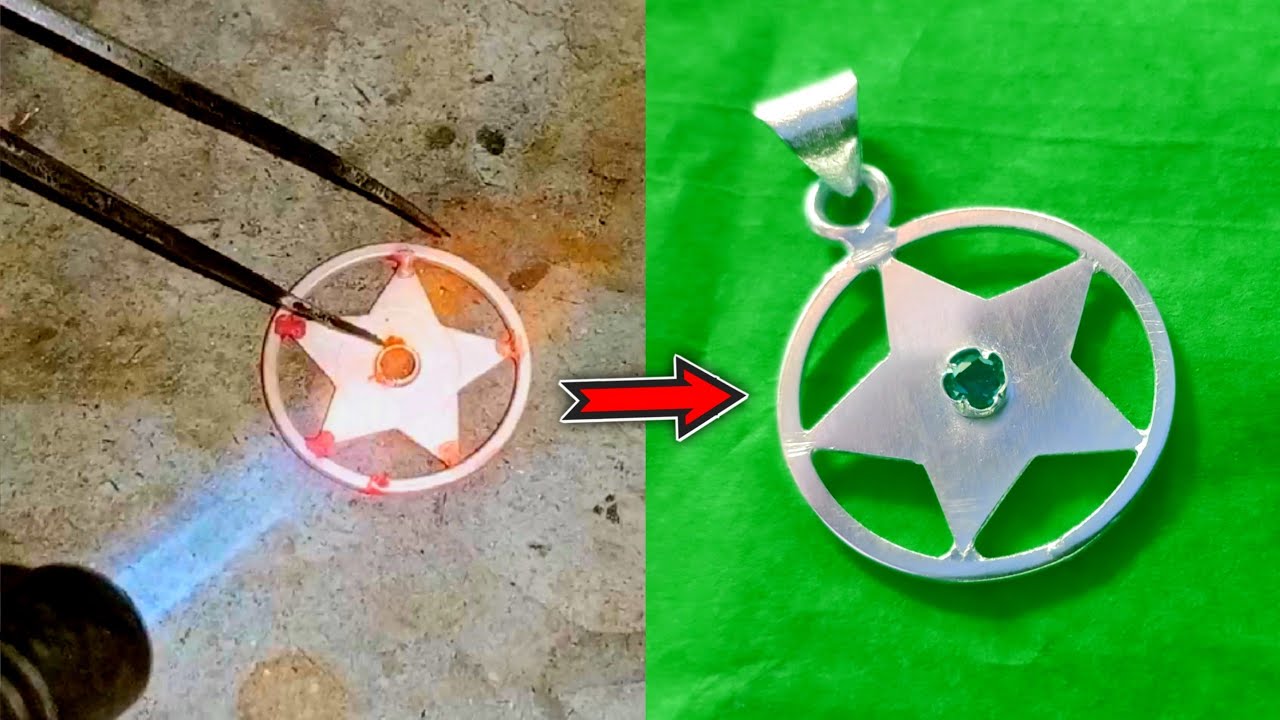 Silver star locket making ! Star locket process ! how to make silver  star locket process