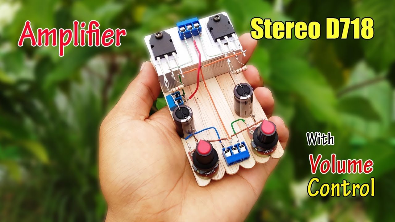 DIY Powerful Stereo Amplifier with Transistor D718 | 12V Stereo Amplifier