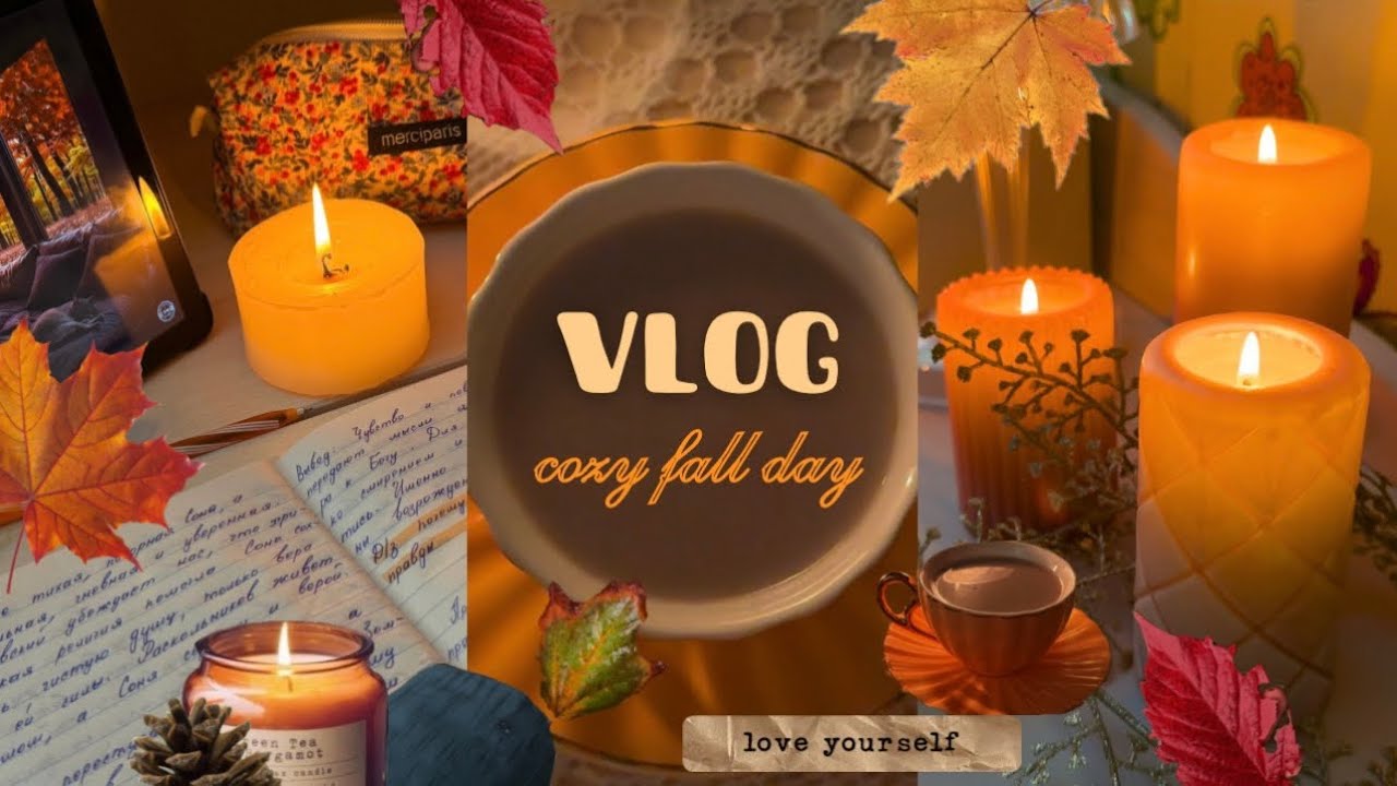 Уютный осенний влог 🍂☕ учёба, готовка, продуктивность, уютный вечер, расслабляющее видео в 4K