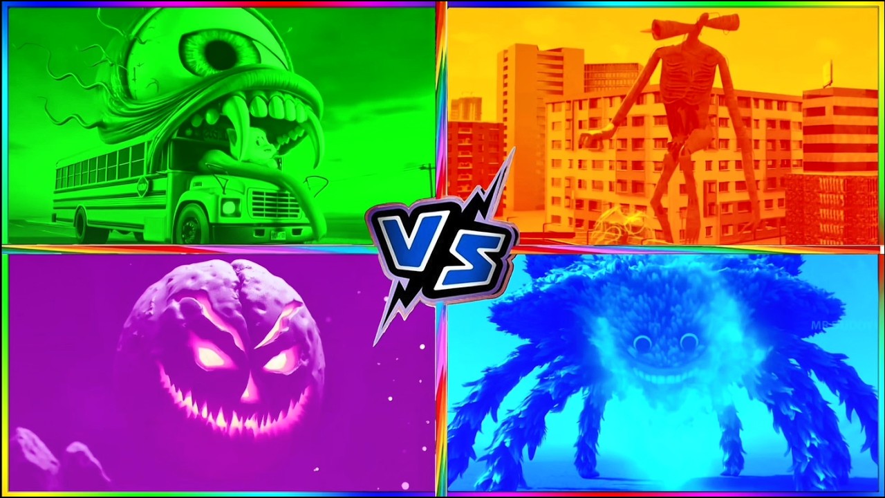 🚌 School Bus Monster 🆚 📢 Siren Head 🆚 🌙 Lunar Moon 🆚 😱Poppy Playtime🎶CoffinDance Song #31