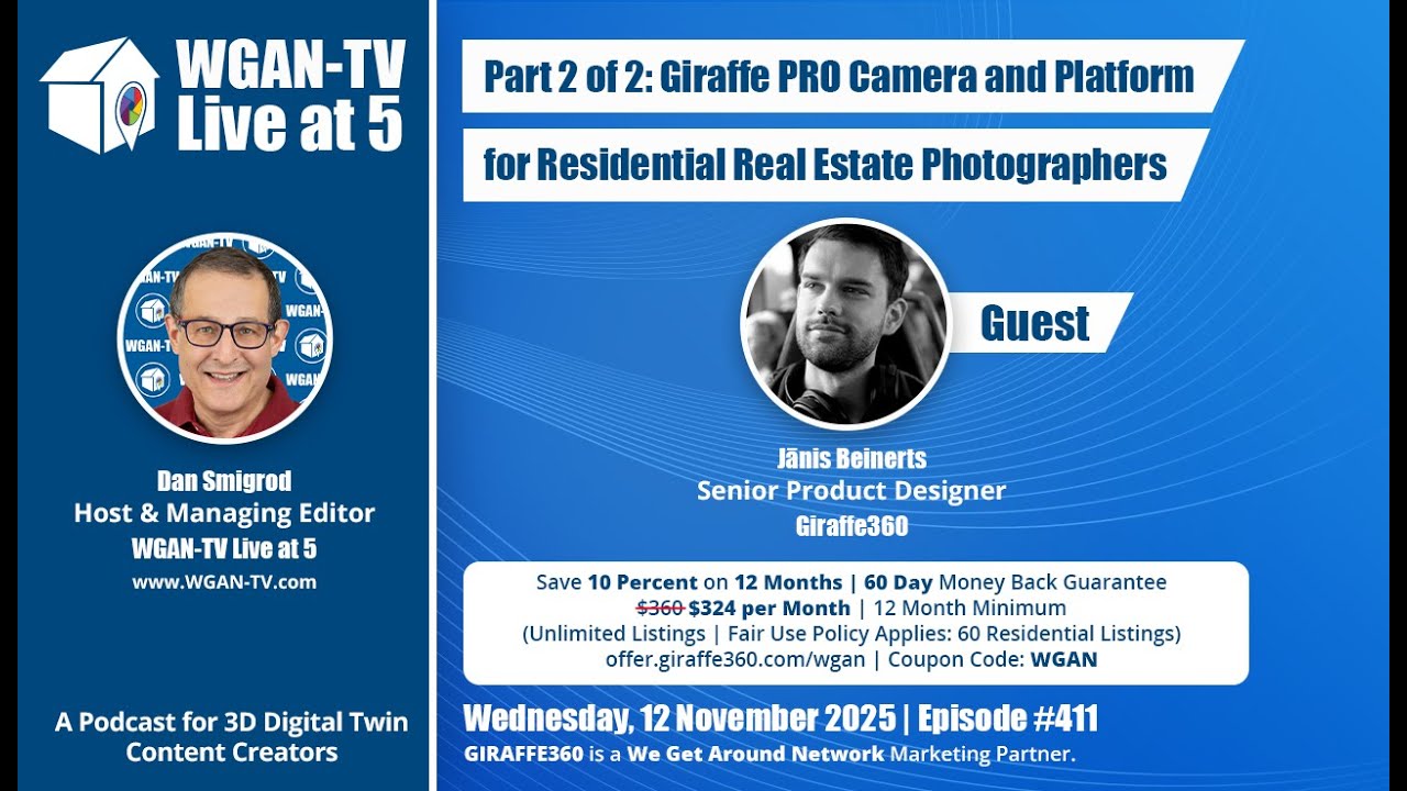 WGAN-TV-Part 2 of 2 | Giraffe PRO Camera and Platform for Real Estate Photographers | Voucher: WGAN