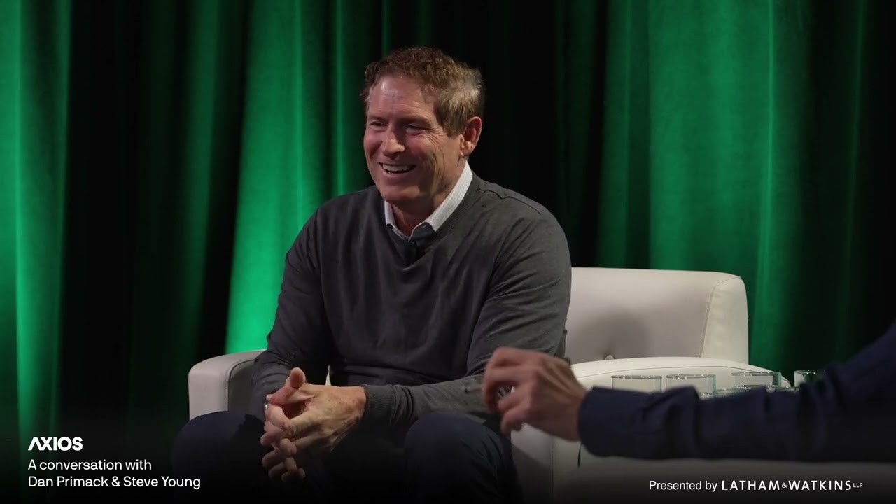 Axios' Dan Primack & Former NFL Quarterback Steve Young at Axios BFD: San Francisco
