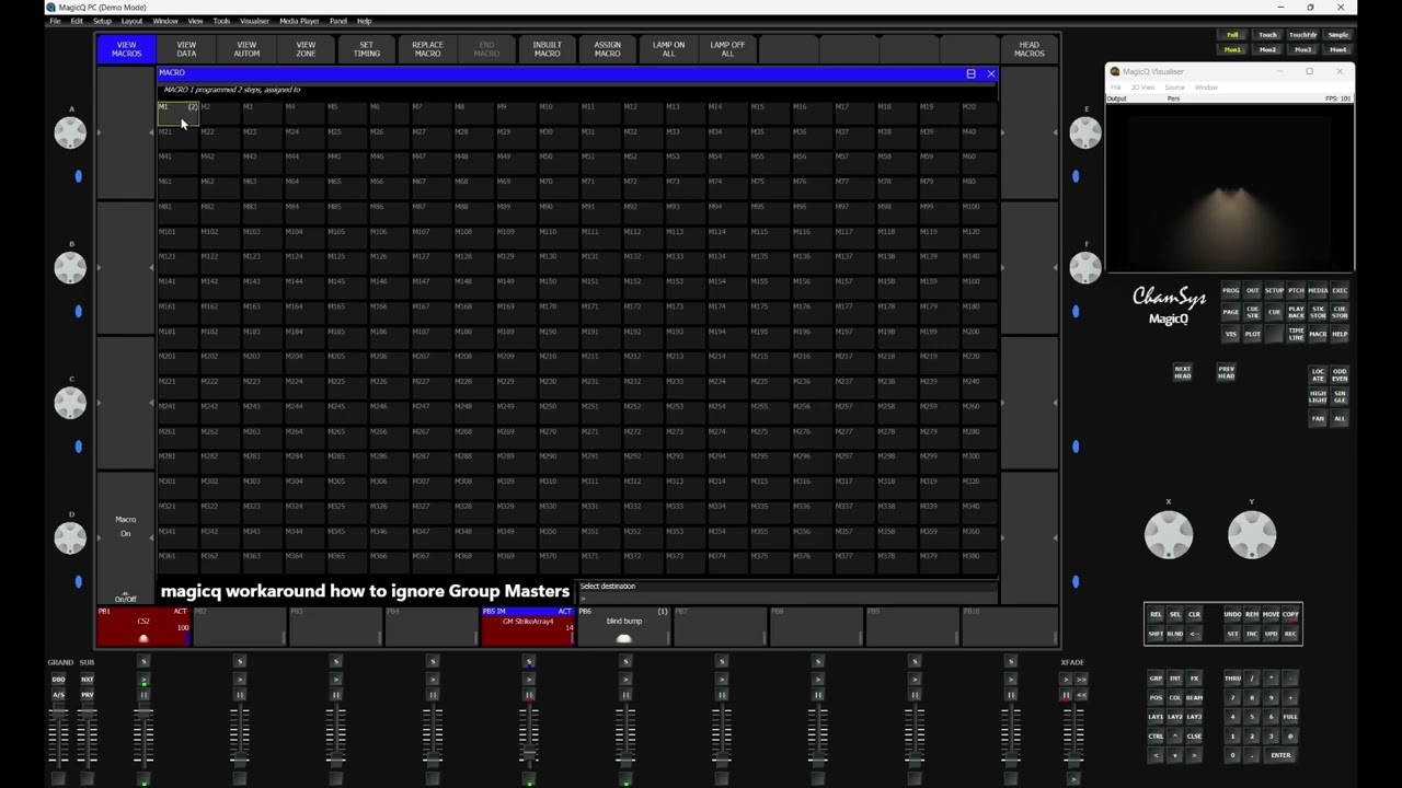 Workaround: how to ignore groupmasters in chamsys magicq
