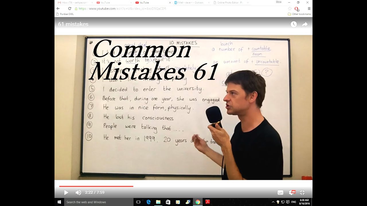 The most common mistakes in English. Lesson 61