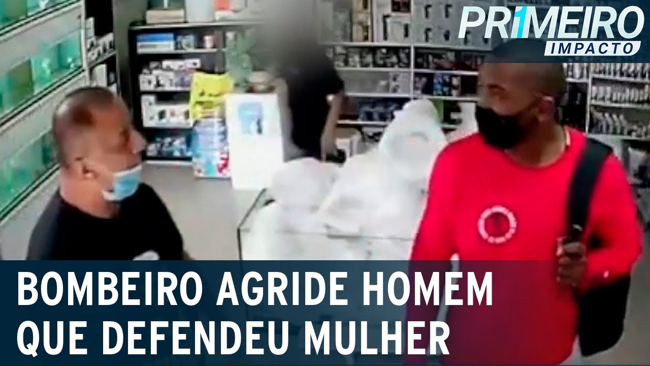 Flagrante: bombeiro agride defensor de mulher assediada | Primeiro Impacto (21/12/20)