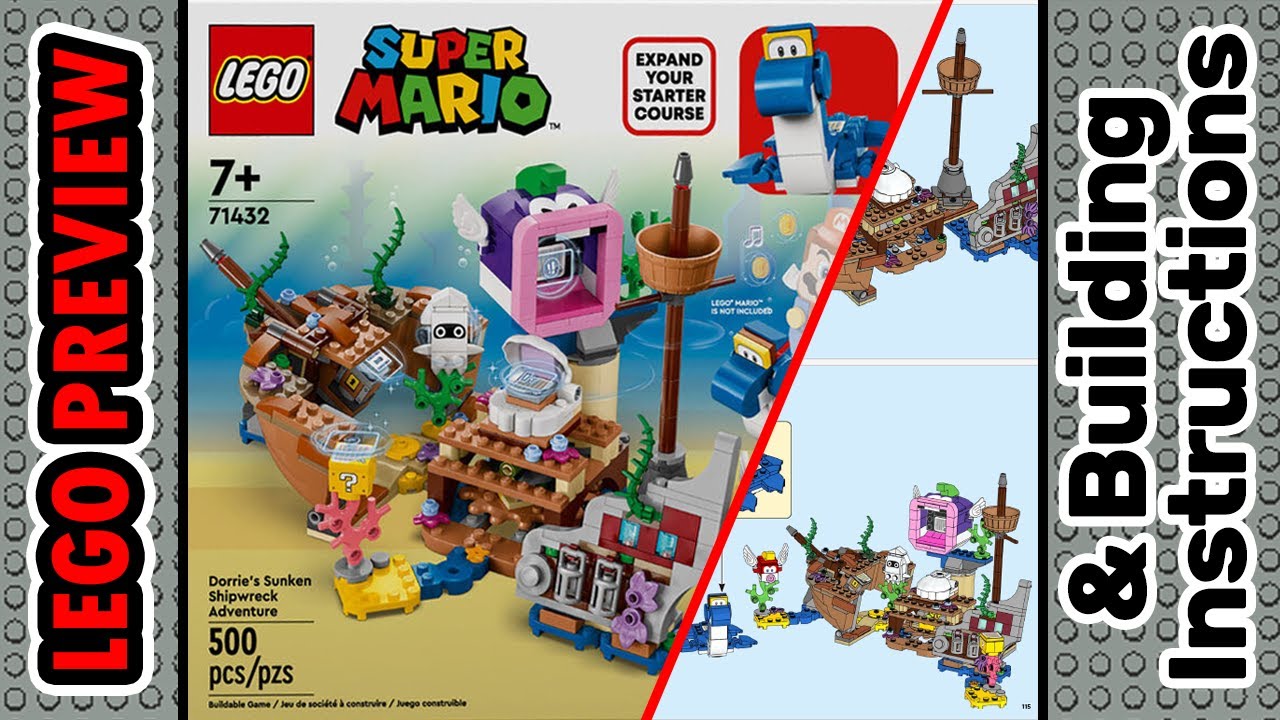 PREVIEW: 71432 , LEGO Super Mario, Dorrie's Sunken Shipwreck Adventure & Building Instructions! 2024