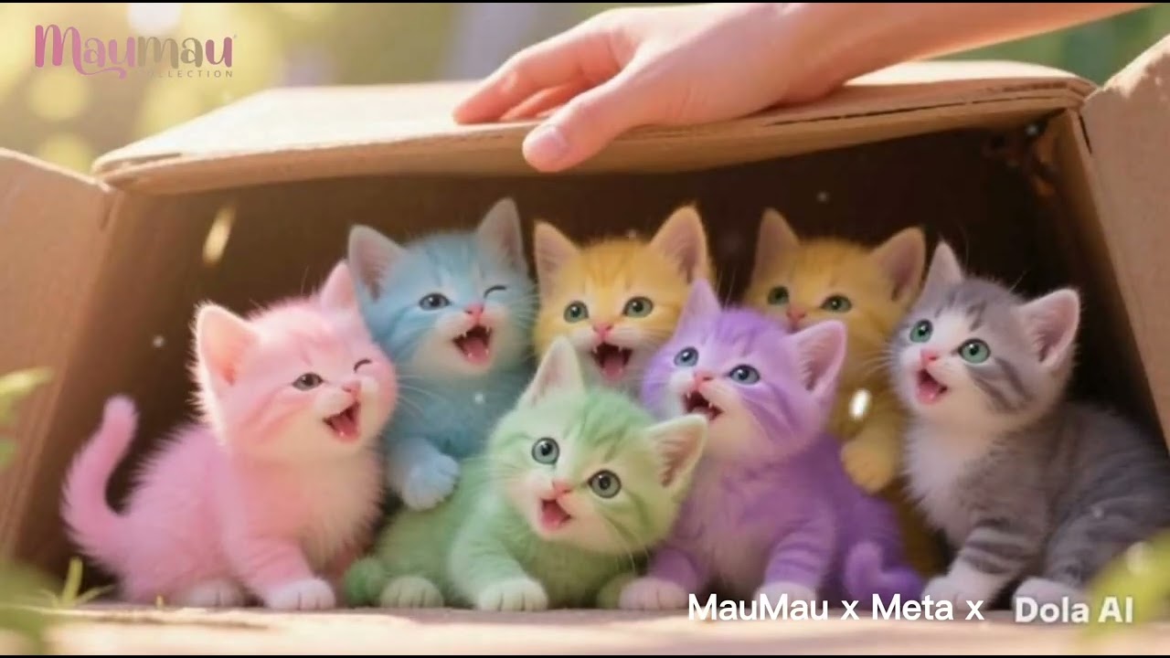 Tiny Rainbow Kittens in My box 