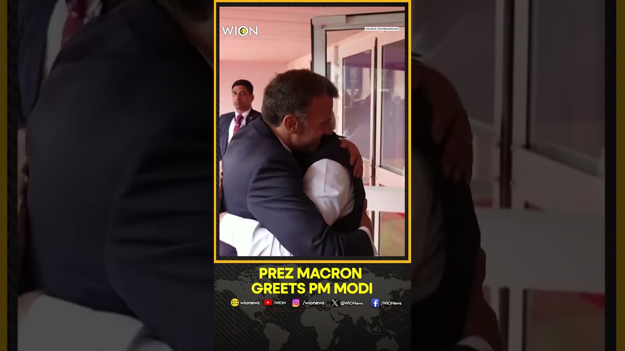 Macron, Modi Share Bear-Hug in Nice Ahead of Talks | WION Shorts