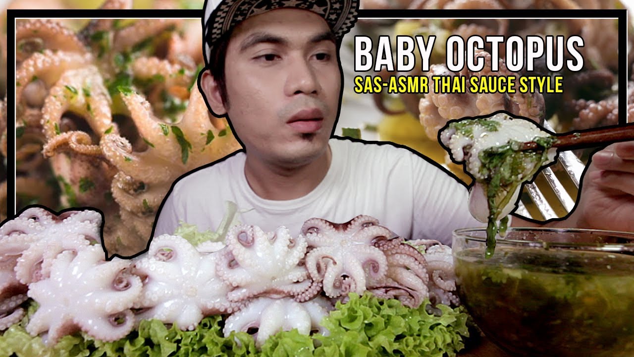 ASMR BABY OCTOPUS GUNA SAUCE SAS-ASMR | EATING SOUND NO TALKING | MALAYSIA