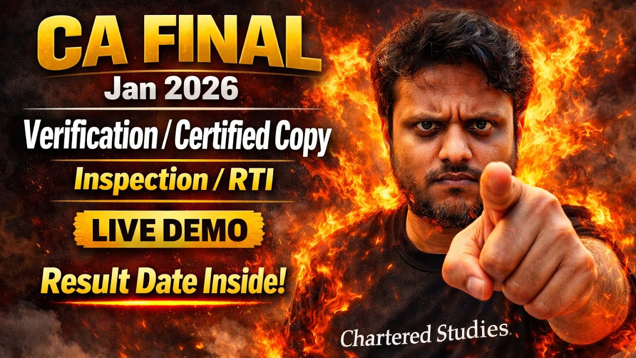 How to Apply ICAI verification,Certified Copies,Inspection CA final January 2026 & Result Date 