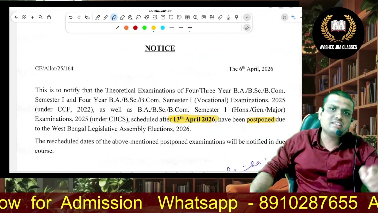 Sem-1 CCF Exam Postponed 😱 | Big Breaking | University of Calcutta 