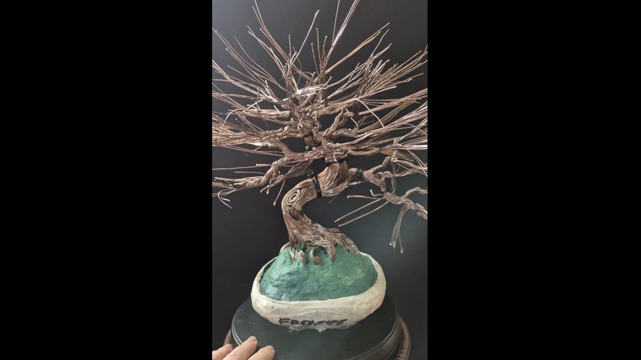 Bonsai de alambre con flores doradas, Ramificación secundaria. Parte 4