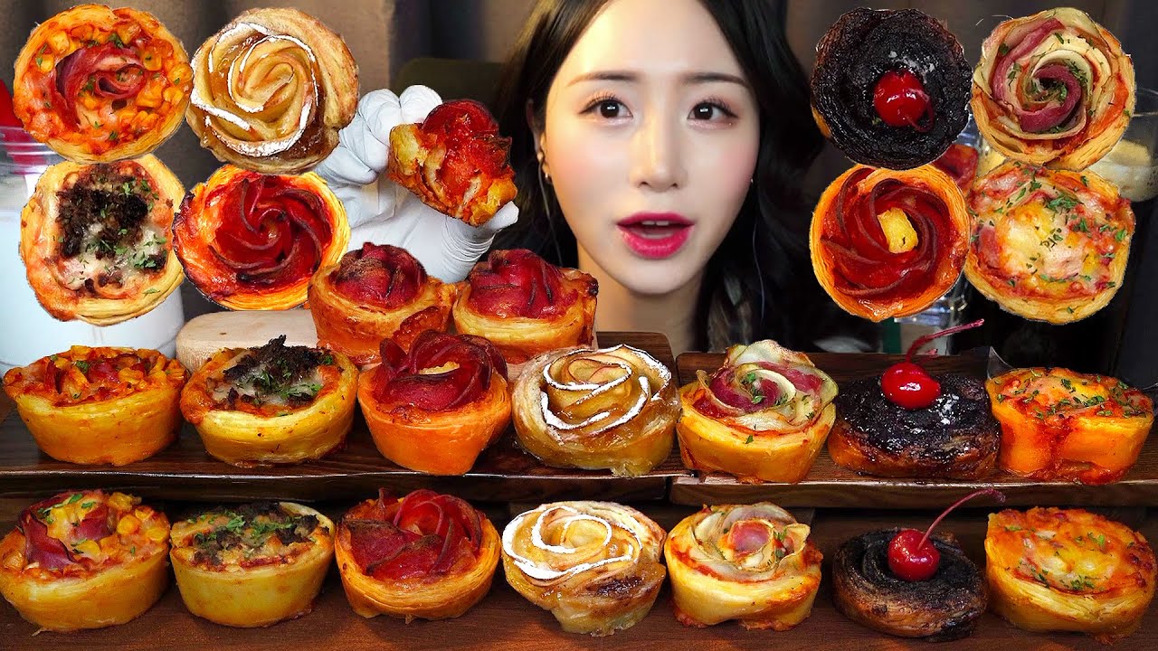 Пицца Пирог Десерт АSMR Мукбанг 🌹 яблоко корица & Нутелла ШоколадㅣDessert Bread Mukbang
