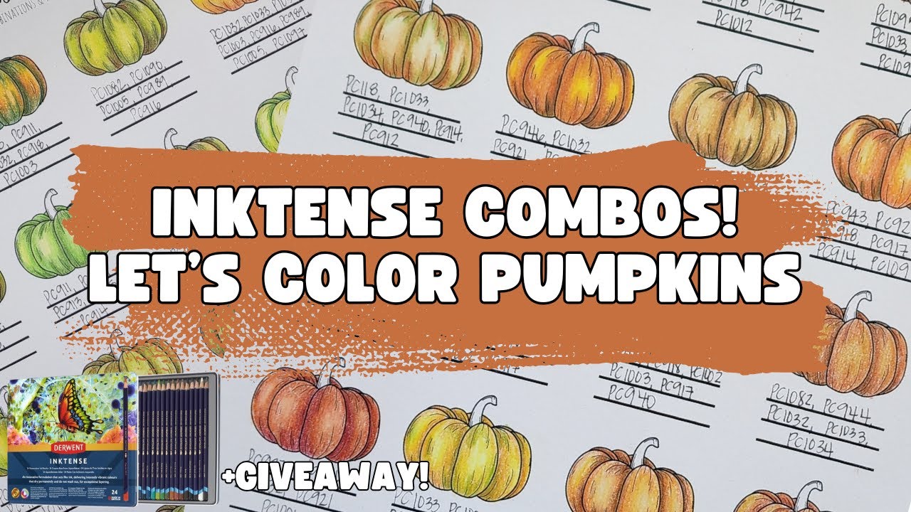 🔴Let's Create Pumpkin Combos using Derwent Inktense Pencils! 🎃 + Giveaway