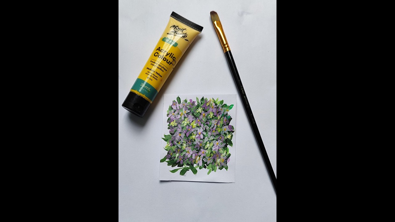 Tiny Floral Painting with Acrylics 🌼 Relaxing Art