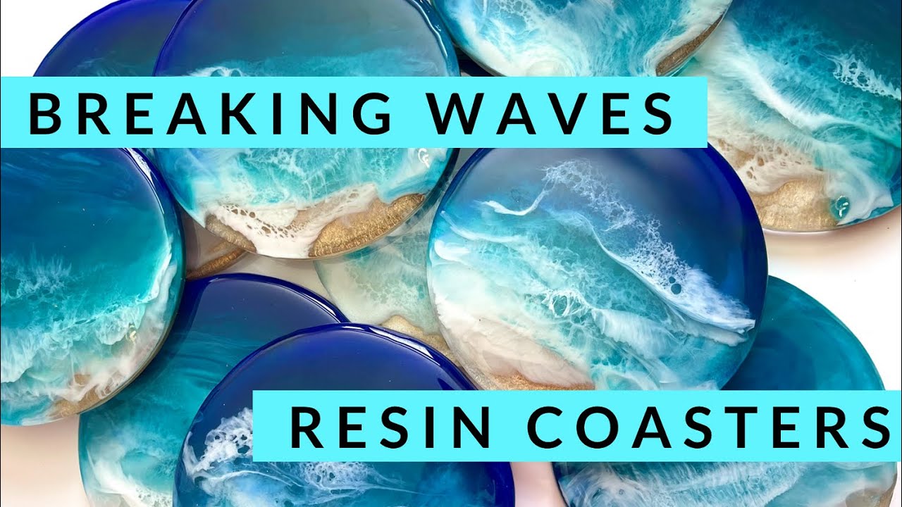 Resin Tutorial: ocean beach coasters, 3 Dimensional wave effects with a touch of glow