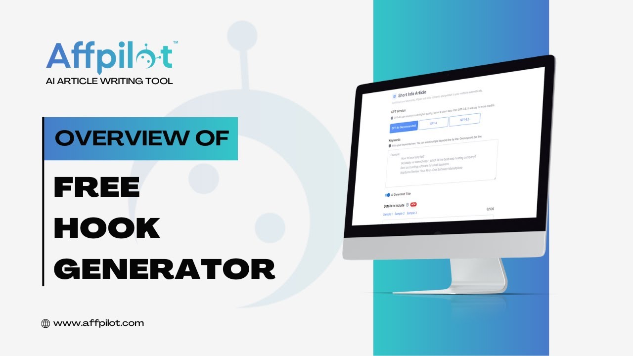 Free Hook Generator | Affpilot | AI Article Writing Tool