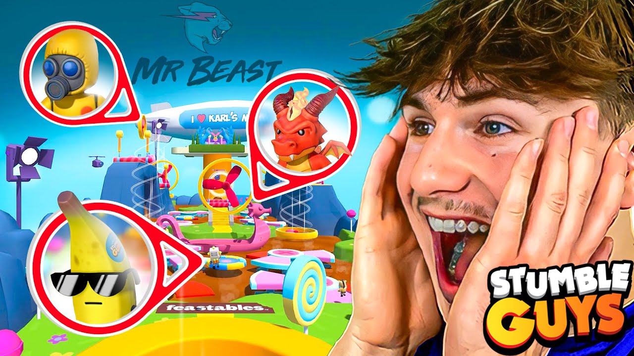 GIANT HIDE AND SEEK ON THE MR.BEAST MAP BY STUMBLE GUYS!! (Ft.Yuji)