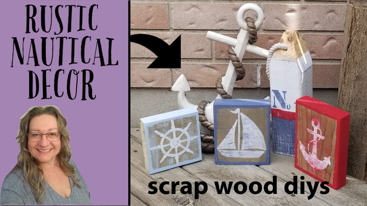 Rustic Nautical Decor using Scrap Wood~DIY Challenge~Heidi Sonboul DIY~Red White and Blue DIYS