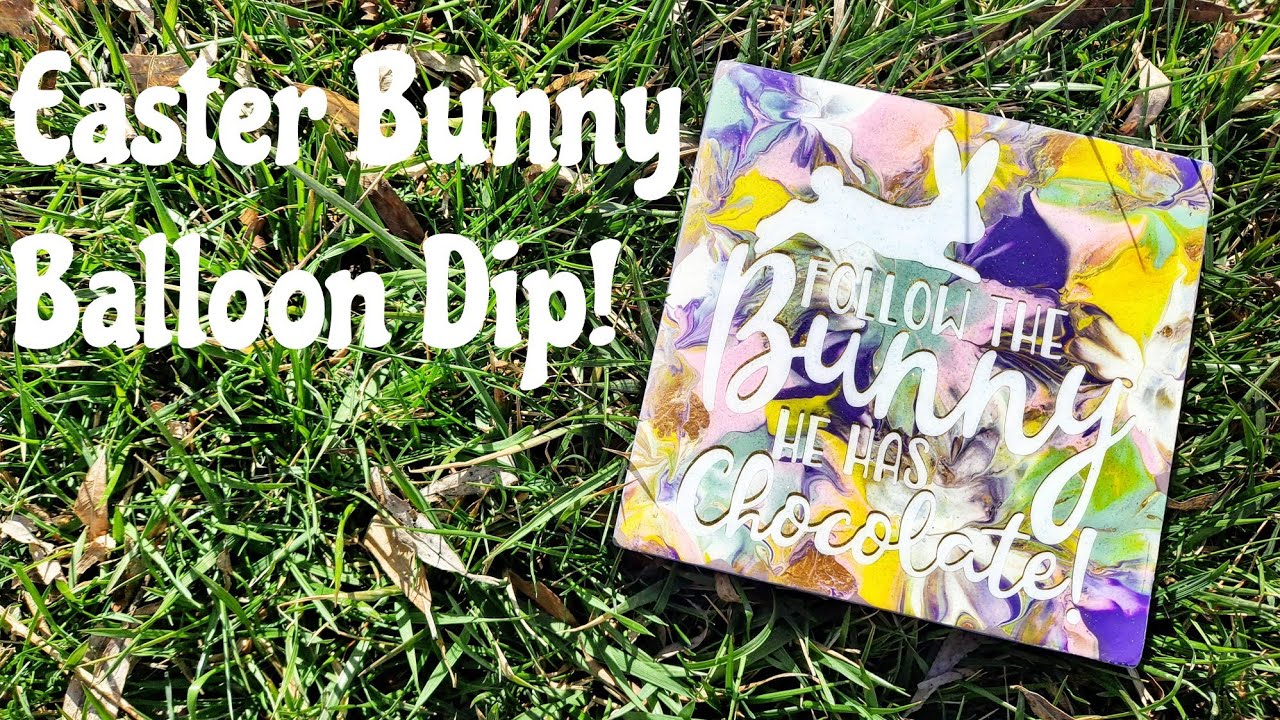 Balloon Dip Fluid Painting! Easter Acrylic Paint Pouring.